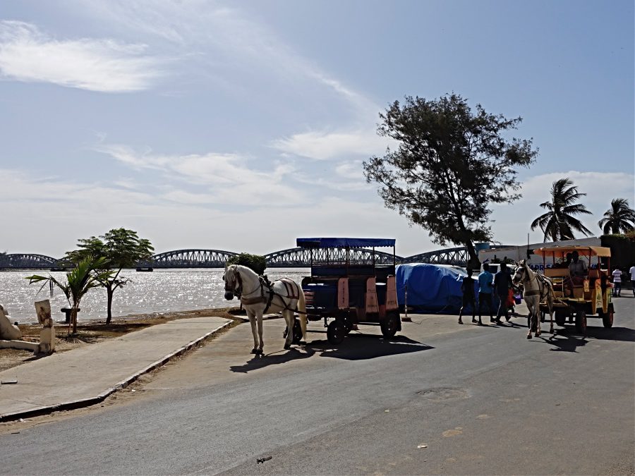 Blue hour with bridge in Saint-Louis, Senegal, Buy this pho…
